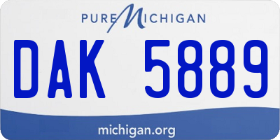 MI license plate DAK5889