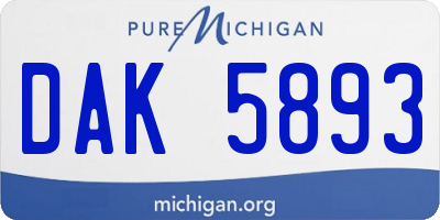 MI license plate DAK5893