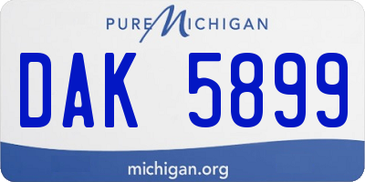 MI license plate DAK5899