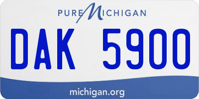 MI license plate DAK5900