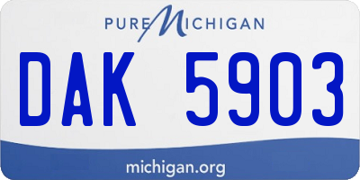 MI license plate DAK5903