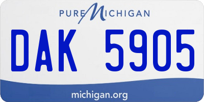 MI license plate DAK5905