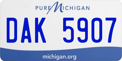 MI license plate DAK5907