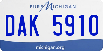 MI license plate DAK5910