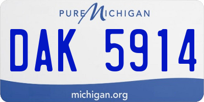 MI license plate DAK5914