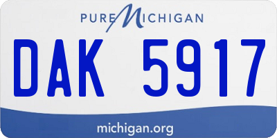 MI license plate DAK5917