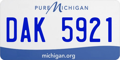 MI license plate DAK5921
