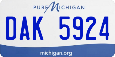 MI license plate DAK5924