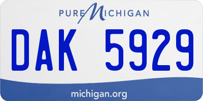 MI license plate DAK5929
