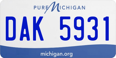 MI license plate DAK5931