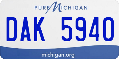 MI license plate DAK5940