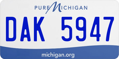MI license plate DAK5947