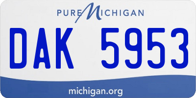 MI license plate DAK5953