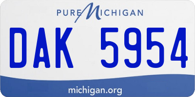 MI license plate DAK5954