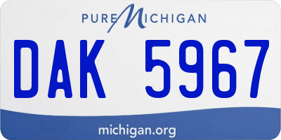 MI license plate DAK5967