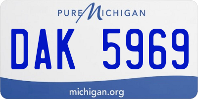 MI license plate DAK5969