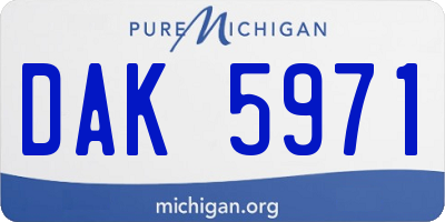 MI license plate DAK5971