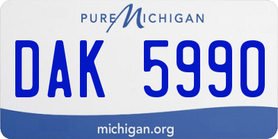 MI license plate DAK5990