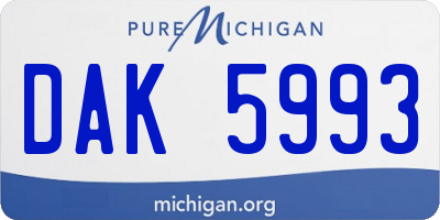 MI license plate DAK5993