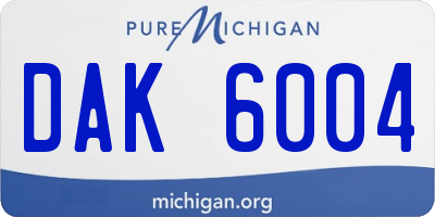 MI license plate DAK6004