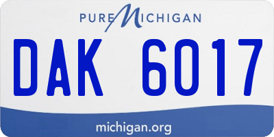 MI license plate DAK6017