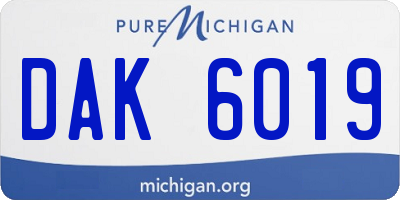 MI license plate DAK6019
