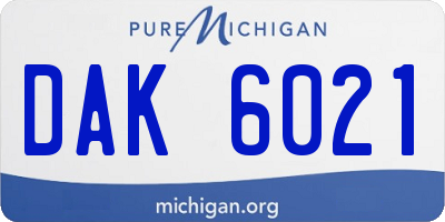 MI license plate DAK6021