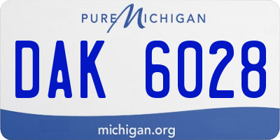 MI license plate DAK6028
