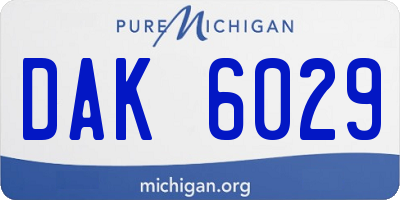 MI license plate DAK6029