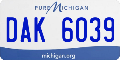 MI license plate DAK6039