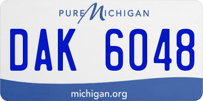 MI license plate DAK6048
