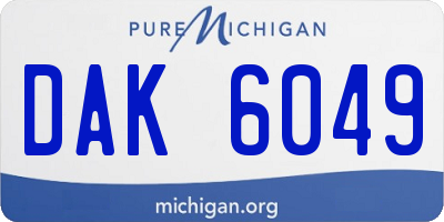 MI license plate DAK6049