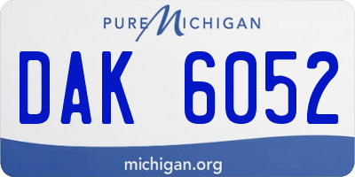 MI license plate DAK6052