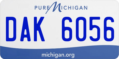 MI license plate DAK6056