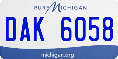 MI license plate DAK6058