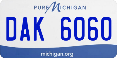 MI license plate DAK6060