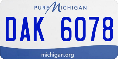 MI license plate DAK6078