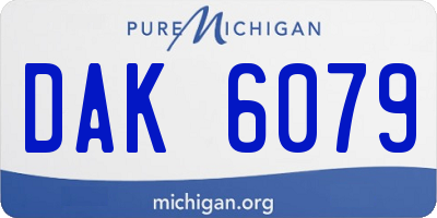 MI license plate DAK6079