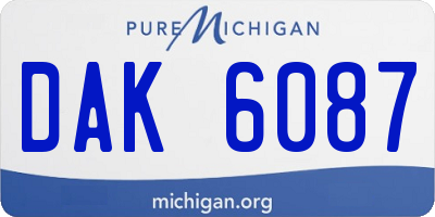 MI license plate DAK6087