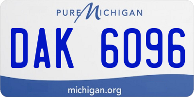 MI license plate DAK6096