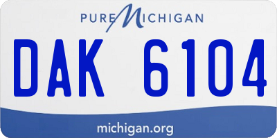 MI license plate DAK6104