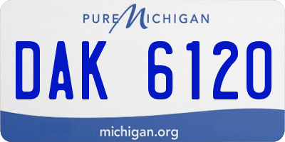 MI license plate DAK6120