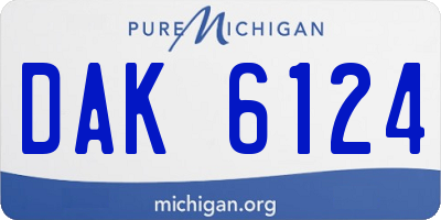 MI license plate DAK6124