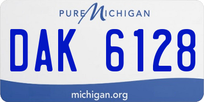 MI license plate DAK6128