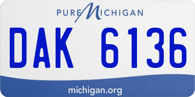 MI license plate DAK6136