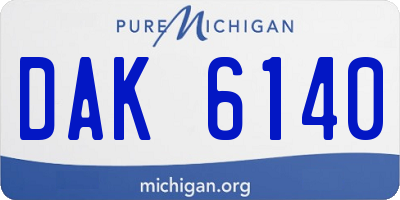MI license plate DAK6140