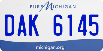 MI license plate DAK6145