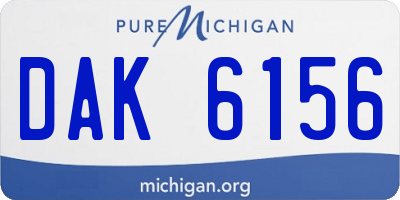 MI license plate DAK6156