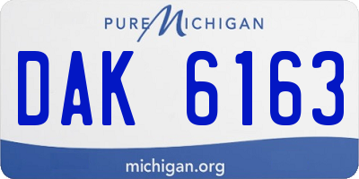 MI license plate DAK6163