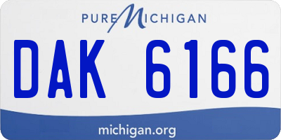 MI license plate DAK6166